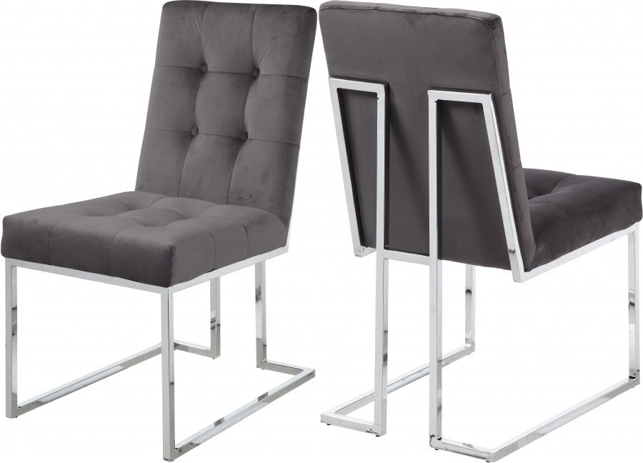 Chaise de salle à manger en velours Alexis