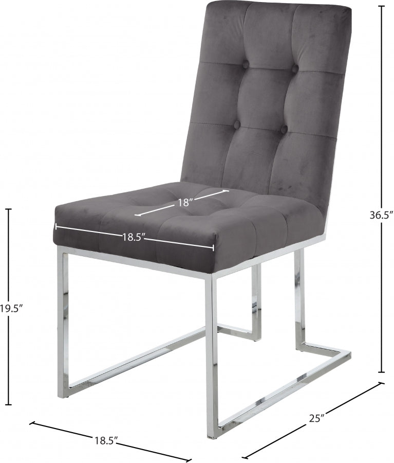Chaise de salle à manger en velours Alexis