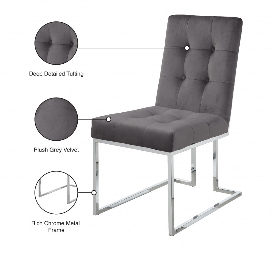 Chaise de salle à manger en velours Alexis