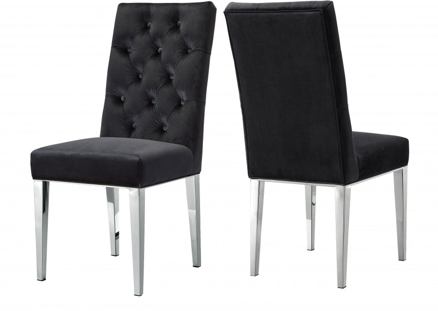 Chaise de salle à manger en velours Juno