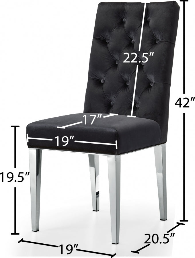 Chaise de salle à manger en velours Juno