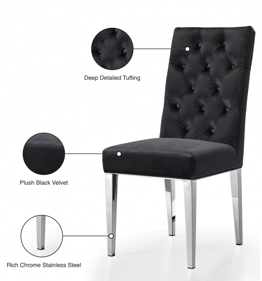 Chaise de salle à manger en velours Juno