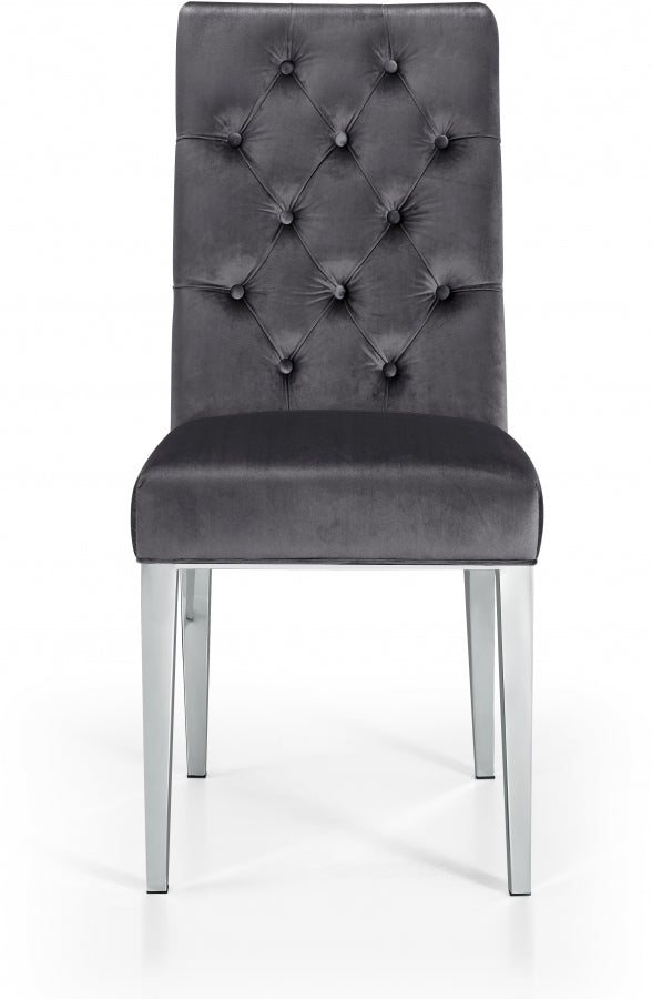 Chaise de salle à manger en velours Juno