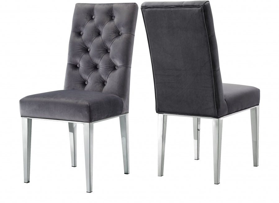 Chaise de salle à manger en velours Juno