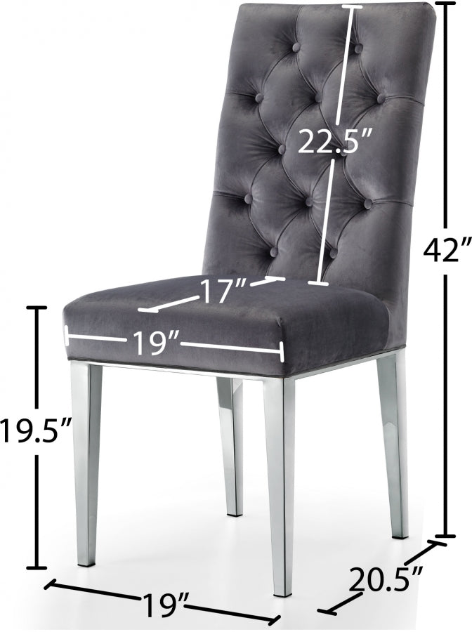 Chaise de salle à manger en velours Juno