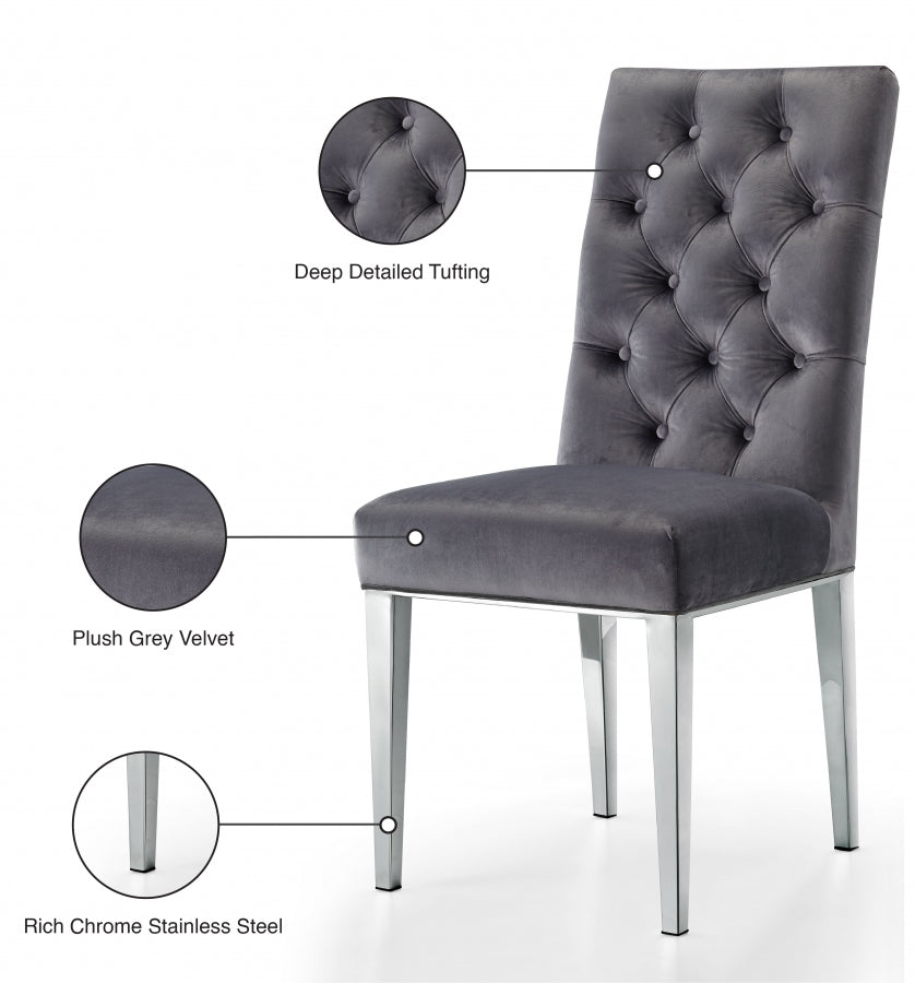 Chaise de salle à manger en velours Juno