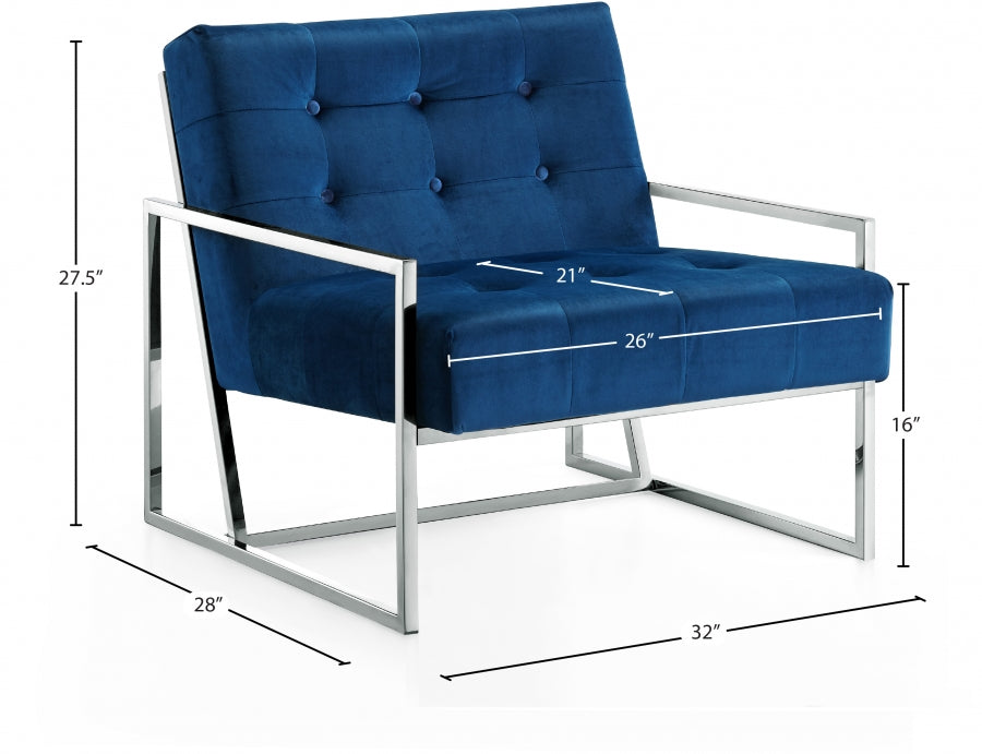 Chaise d'appoint en velours Alexis