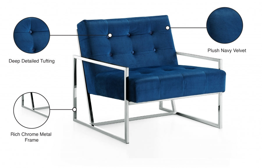 Chaise d'appoint en velours Alexis