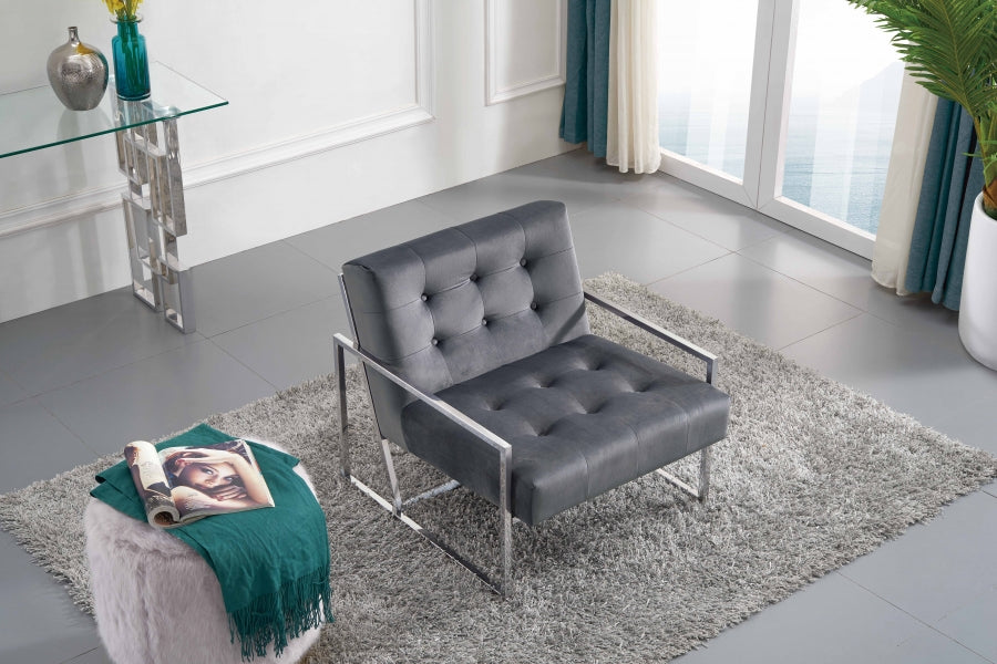 Chaise d'appoint en velours Alexis