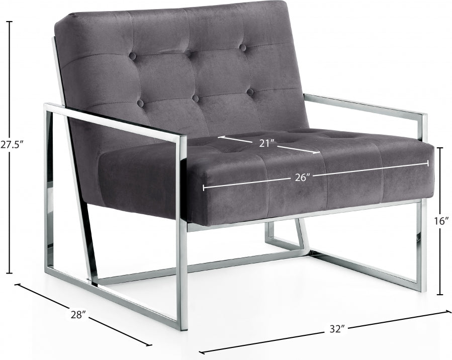 Chaise d'appoint en velours Alexis