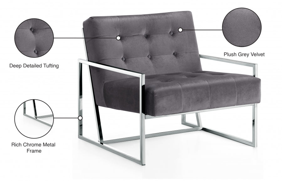 Chaise d'appoint en velours Alexis
