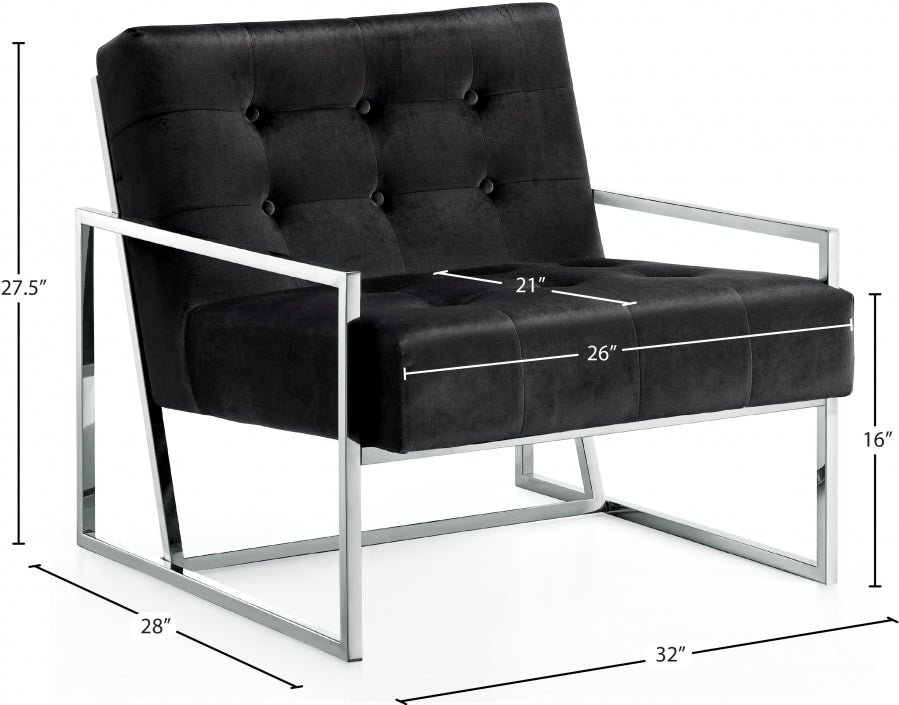 Chaise d'appoint en velours Alexis