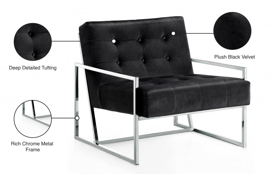 Chaise d'appoint en velours Alexis