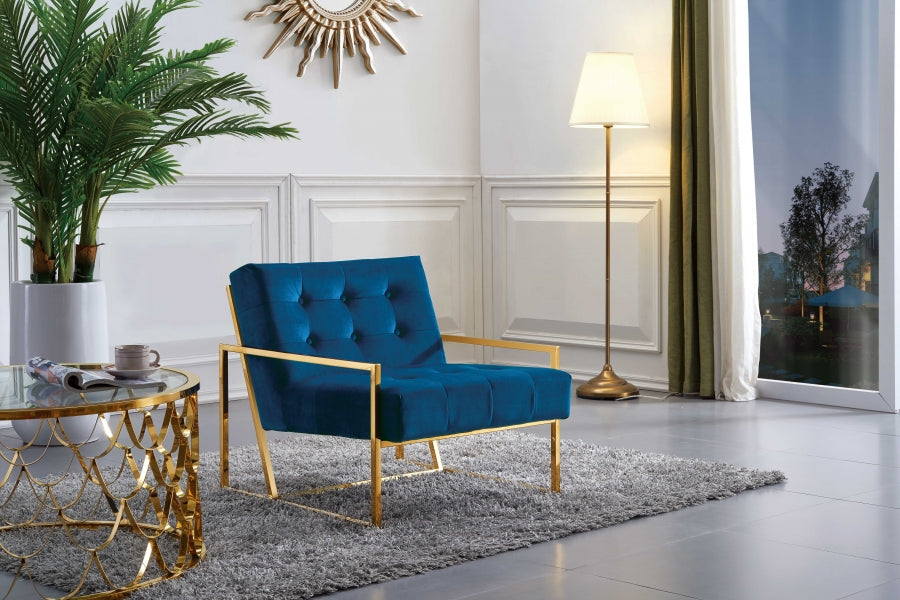 Chaise d'appoint en velours Pierre