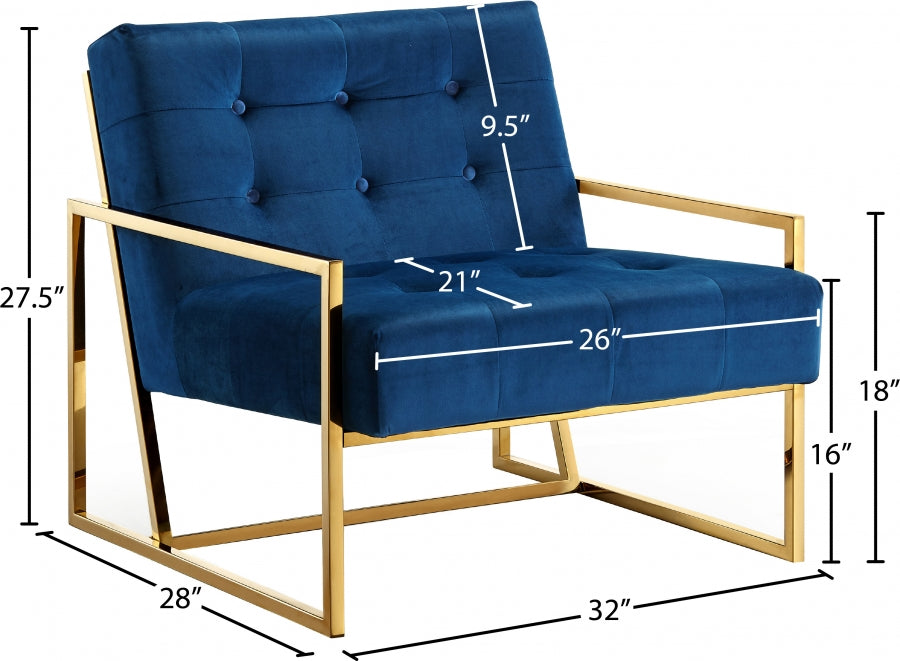 Chaise d'appoint en velours Pierre
