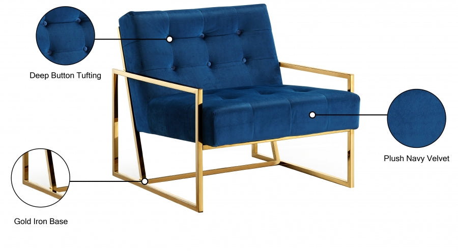Chaise d'appoint en velours Pierre