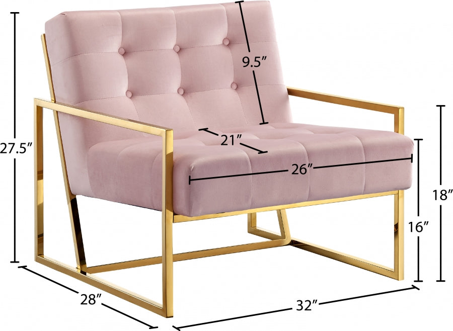 Chaise d'appoint en velours Pierre