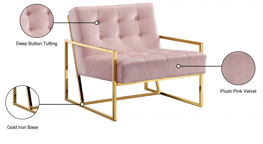 Chaise d'appoint en velours Pierre