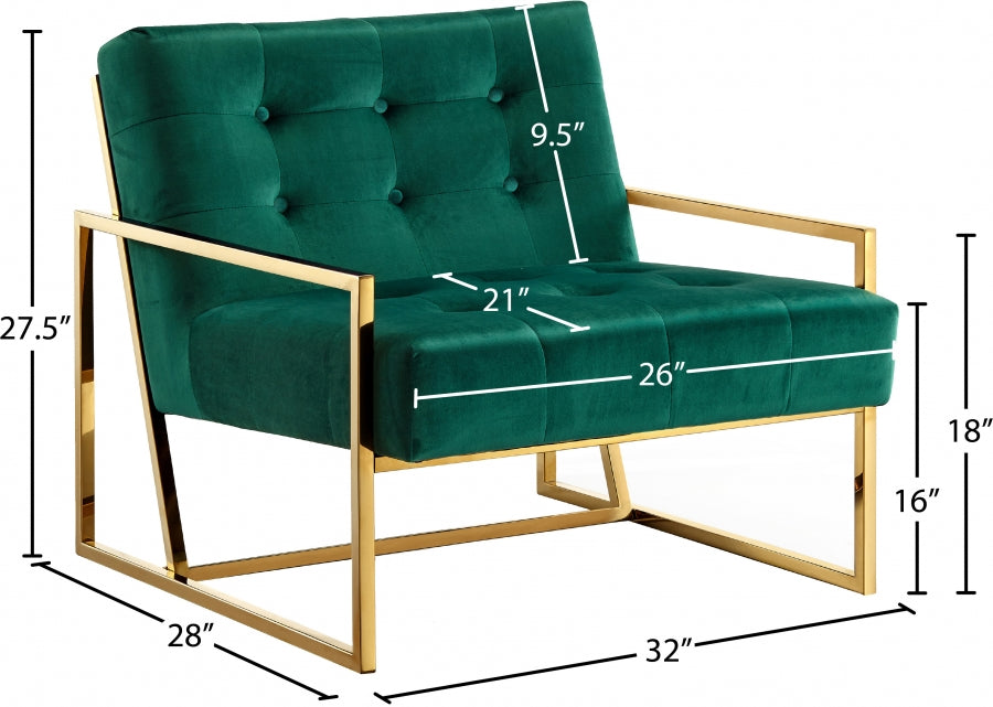 Chaise d'appoint en velours Pierre