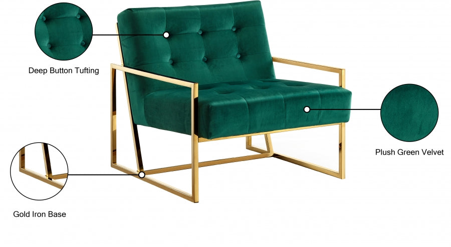 Chaise d'appoint en velours Pierre