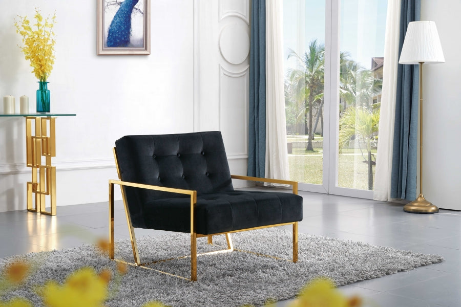 Chaise d'appoint en velours Pierre