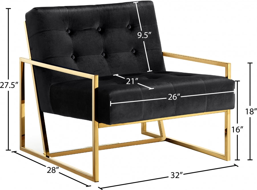 Chaise d'appoint en velours Pierre