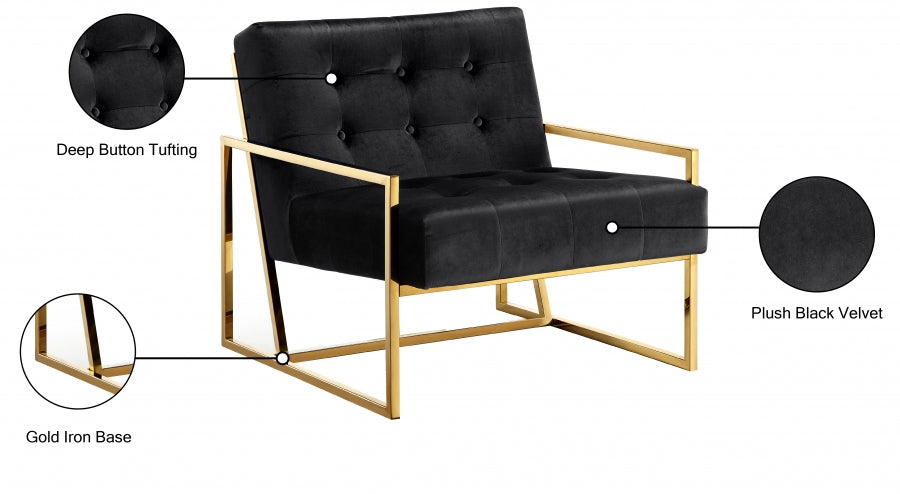 Chaise d'appoint en velours Pierre