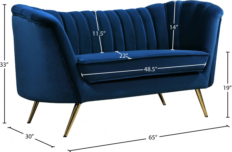 Causeuse en velours Margo 