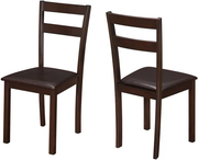CHAISE DE SALLE À MANGER - 2PCS / 35"H ESPRESSO / SIÈGE BRUN FONCÉ 