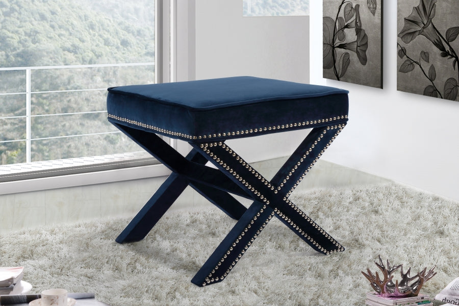 Pouf en velours Nixon | Banque 