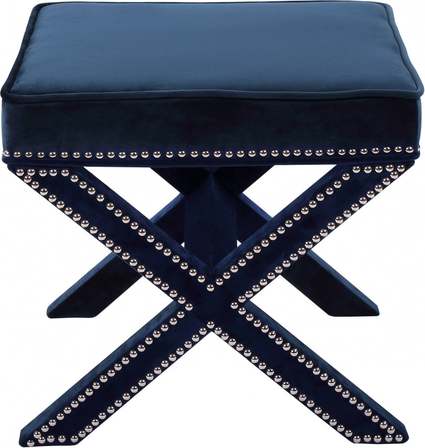 Pouf en velours Nixon | Banque 