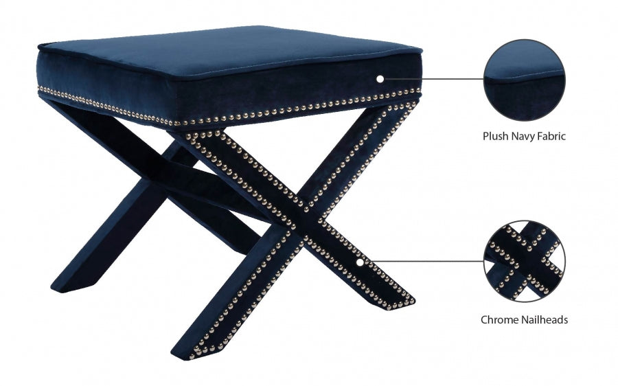 Pouf en velours Nixon | Banque 