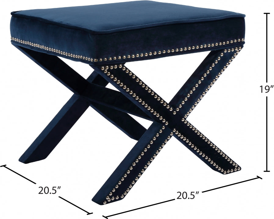 Pouf en velours Nixon | Banque 