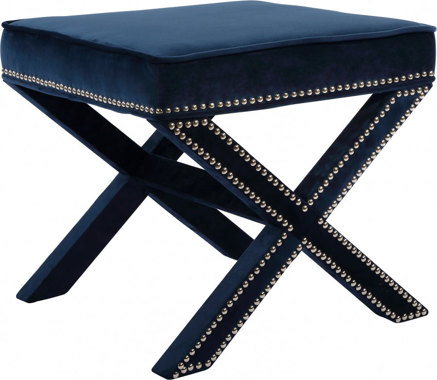 Pouf en velours Nixon | Banque 