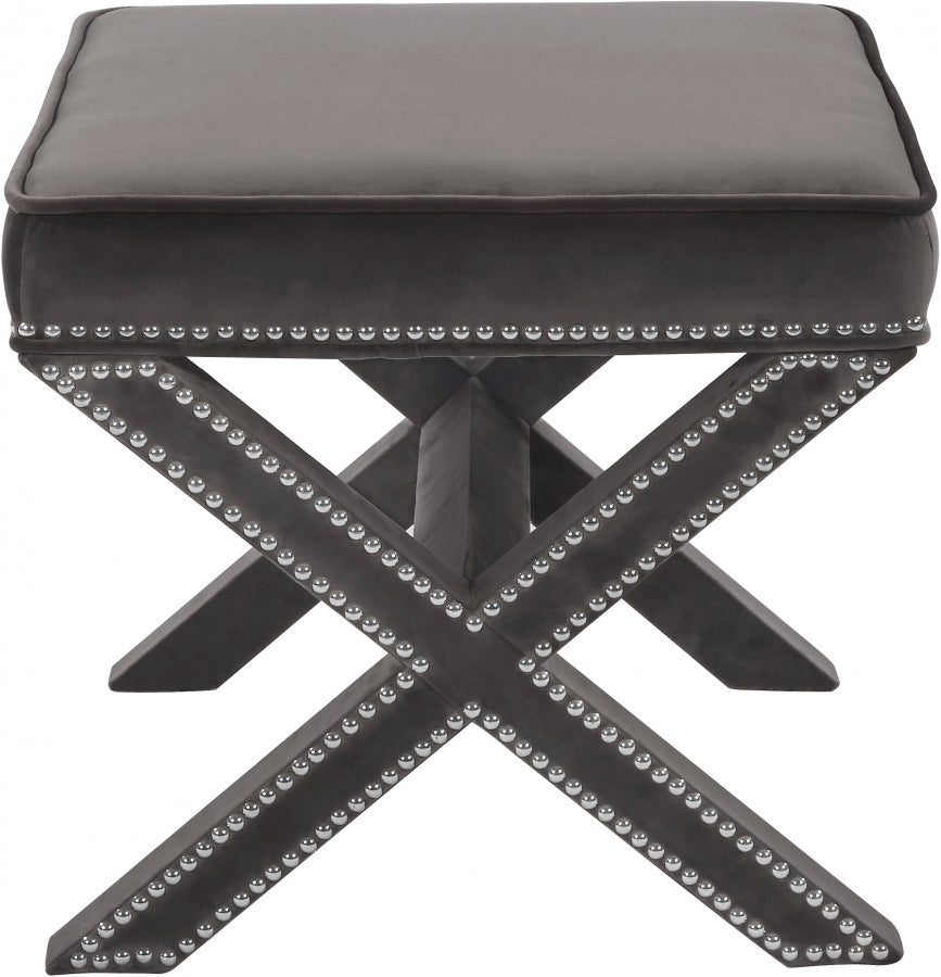 Pouf en velours Nixon | Banque 