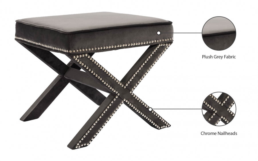 Pouf en velours Nixon | Banque 