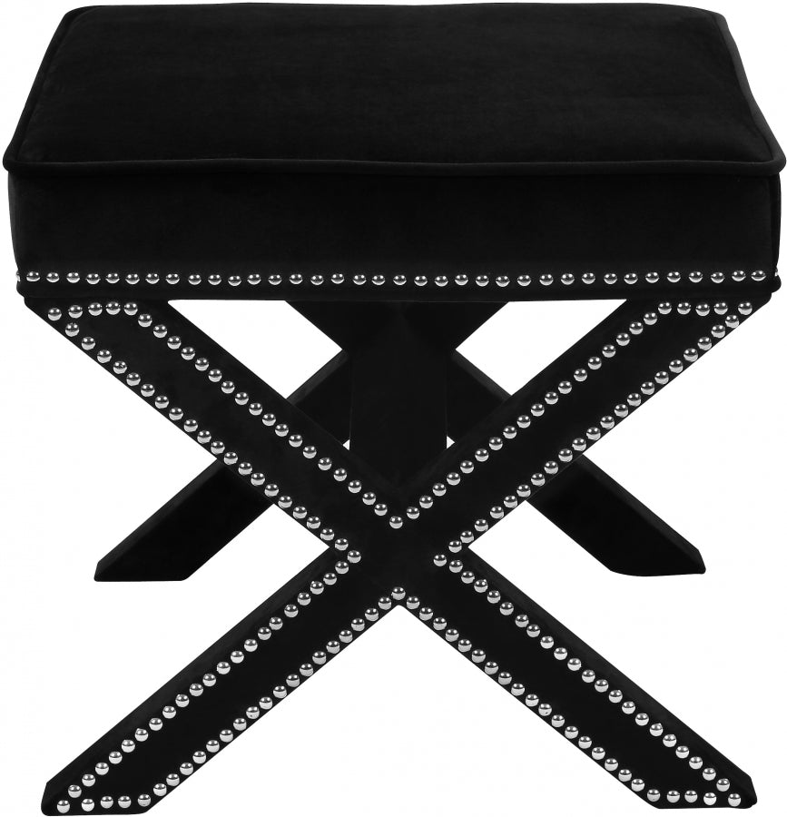 Pouf en velours Nixon | Banque 
