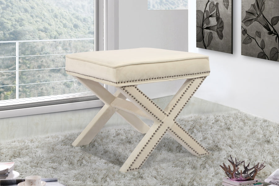Pouf en velours Nixon | Banque 