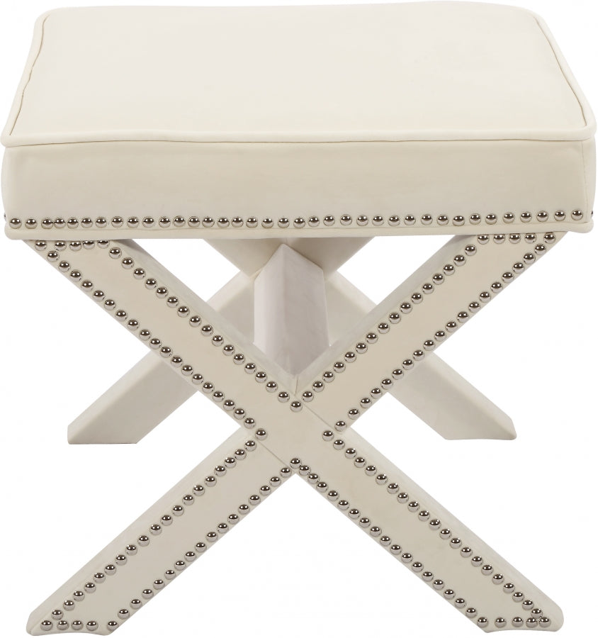 Pouf en velours Nixon | Banque 