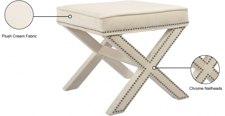 Pouf en velours Nixon | Banque 