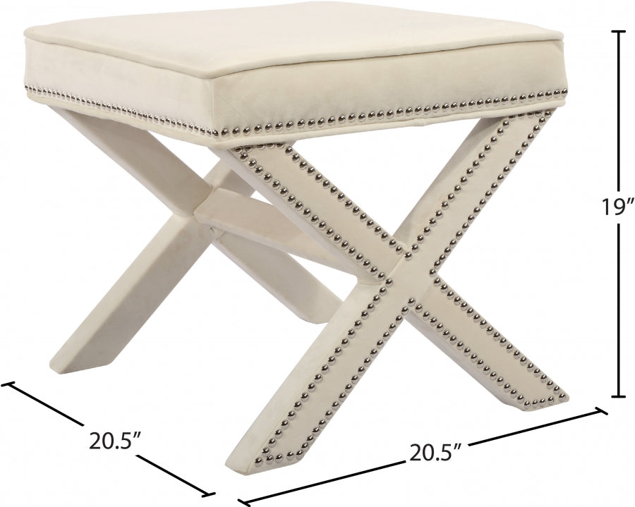 Pouf en velours Nixon | Banque 