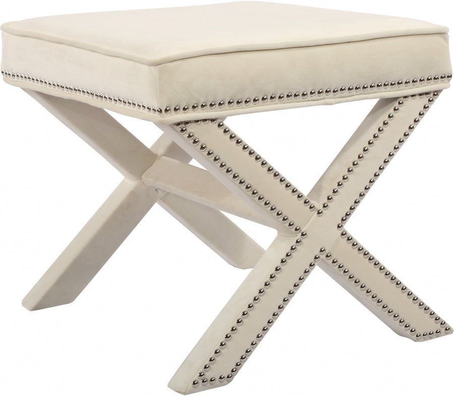 Pouf en velours Nixon | Banque 