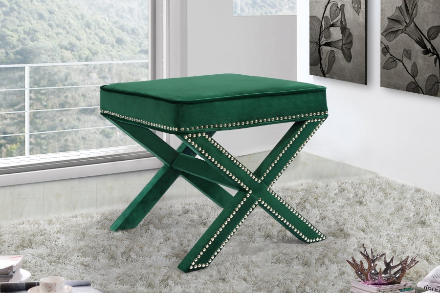 Pouf en velours Nixon | Banque 