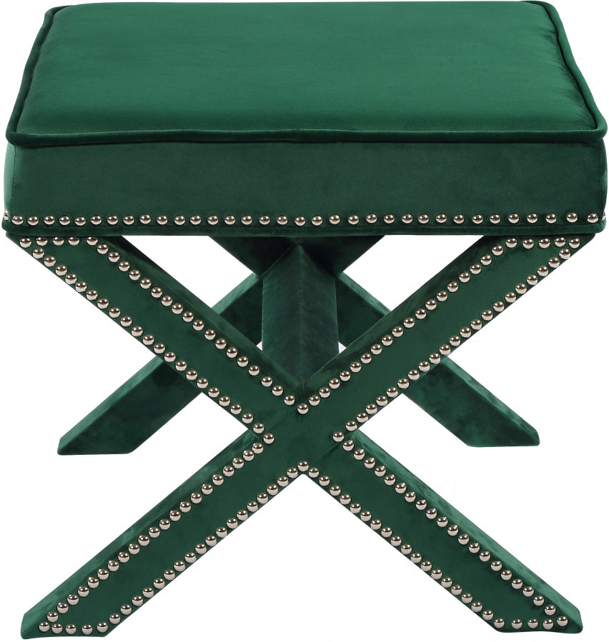 Pouf en velours Nixon | Banque 