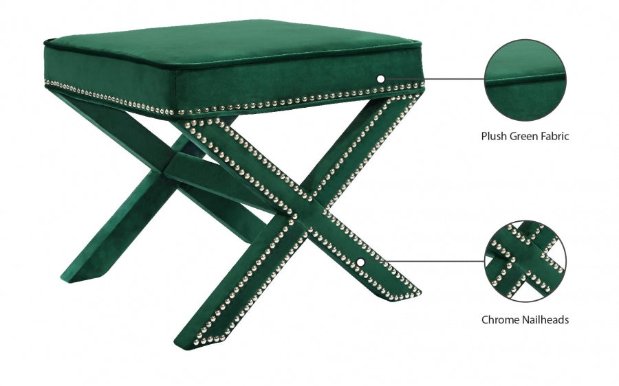 Pouf en velours Nixon | Banque 