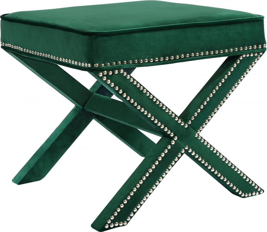 Pouf en velours Nixon | Banque 