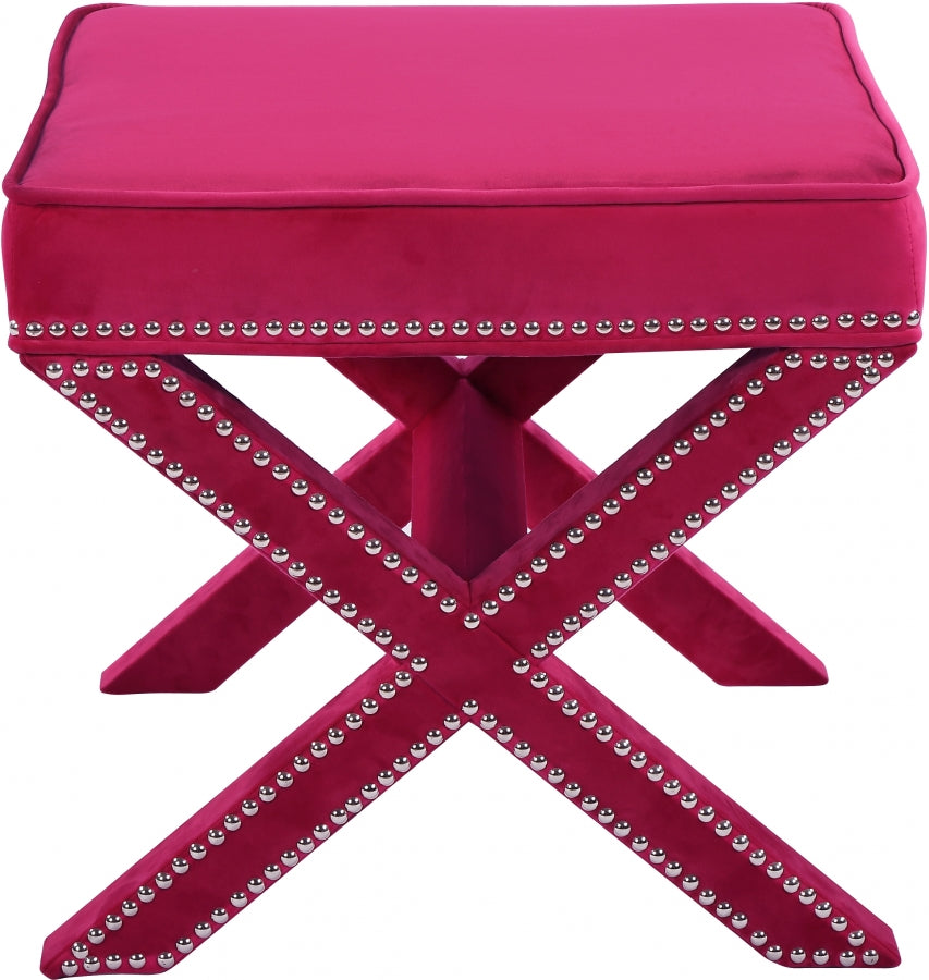 Pouf en velours Nixon | Banque 