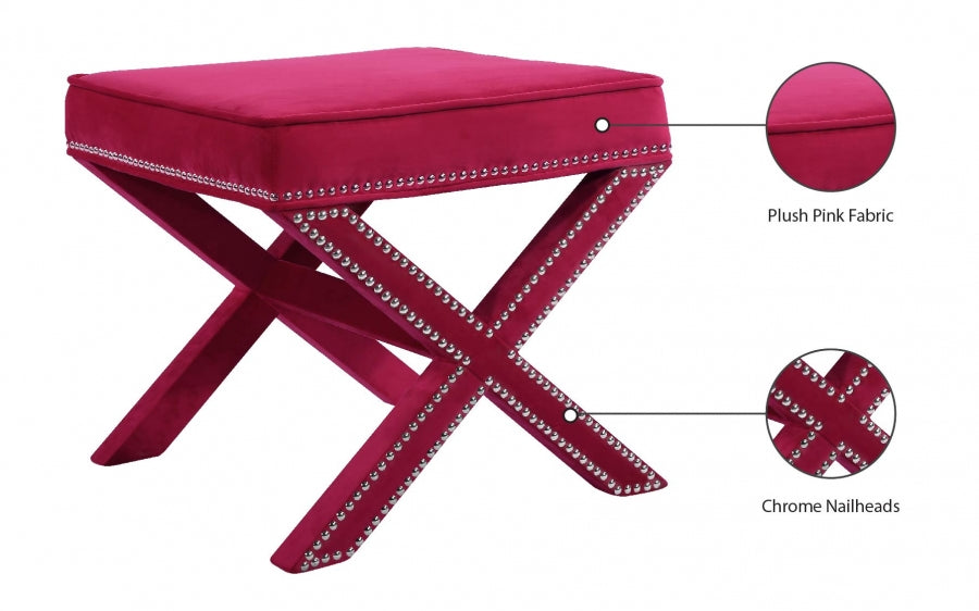 Pouf en velours Nixon | Banque 