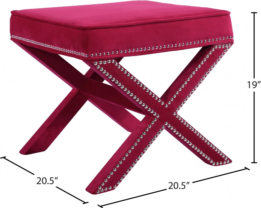 Pouf en velours Nixon | Banque 