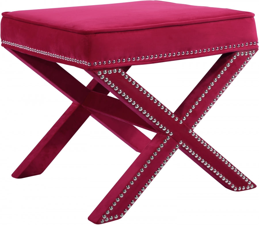 Pouf en velours Nixon | Banque 